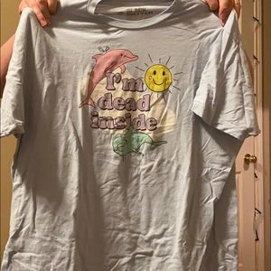 Men’s dead inside blue tee